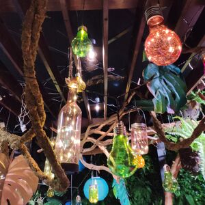 Подвесной солнечный светильник Лампочка Solar Party 17 см с теплыми белыми LED, салатовый, IP44 Kaemingk фото 3