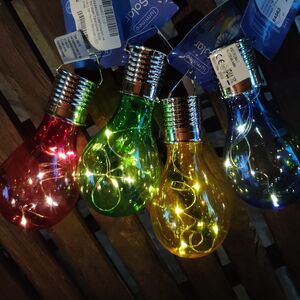 Подвесной светильник на солнечной батарее Лампочка Solar Colors 14 см с теплыми белыми LED, синий, IP44 Kaemingk фото 4