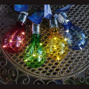 Подвесной светильник на солнечной батарее Лампочка Solar Colors 14 см с теплыми белыми LED, синий, IP44 Kaemingk фото 6