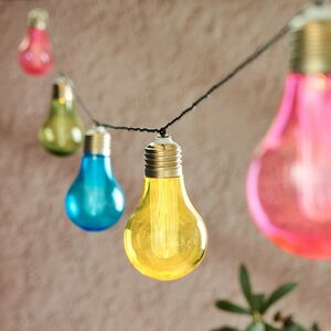 Гирлянда лампочки на солнечной батарее Solar Murre, 10 разноцветных ламп с теплым белым свечением с мерцанием, 4.5 м, черный провод, IP44