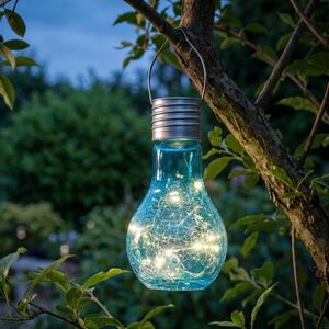 Подвесной солнечный светильник Лампочка Лендлер 17 см с теплыми белыми LED, бирюзовый, IP44 Kaemingk (Кейминг) фото 4