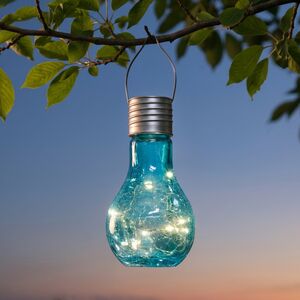 Подвесной солнечный светильник Лампочка Лендлер 17 см с теплыми белыми LED, бирюзовый, IP44 Kaemingk (Кейминг) фото 5