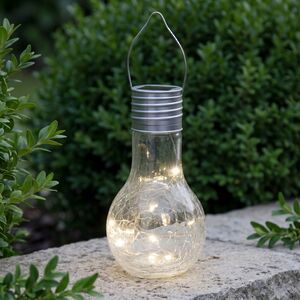 Подвесной солнечный светильник Кристальная Лампочка 17 см с теплыми белыми LED, IP44 Kaemingk (Кейминг) фото 2