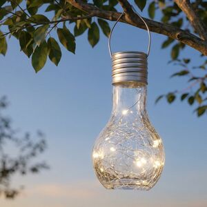Подвесной солнечный светильник Кристальная Лампочка 17 см с теплыми белыми LED, IP44 Kaemingk (Кейминг) фото 4