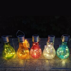 Подвесной солнечный светильник Лампочка Solar Party 17 см с теплыми белыми LED, салатовый, IP44 Kaemingk фото 2
