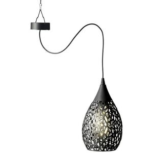 Подвесной солнечный светильник Solar Drop 21*13 см с теплыми белыми LED, черный, IP44 Kaemingk фото 6
