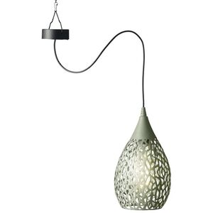 Подвесной солнечный светильник Solar Drop 21*13 см с теплыми белыми LED, зелёный, IP44 Kaemingk фото 6