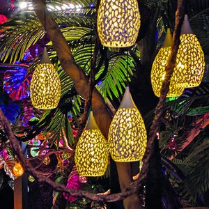 Подвесной солнечный светильник Solar Drop 21*13 см с теплыми белыми LED, светло-серый, IP44 Kaemingk фото 7