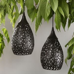 Подвесной солнечный светильник Solar Drop 21*13 см с теплыми белыми LED, черный, IP44 Kaemingk фото 2