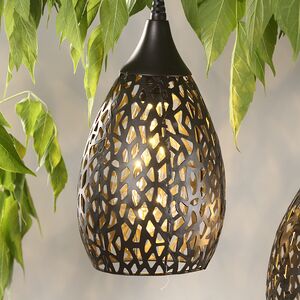 Подвесной солнечный светильник Solar Drop 21*13 см с теплыми белыми LED, черный, IP44 Kaemingk фото 3