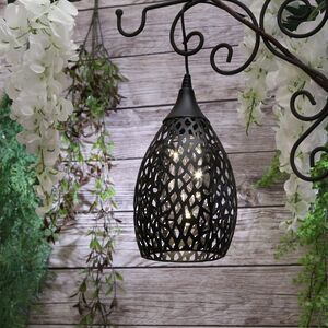 Подвесной солнечный светильник Solar Drop 21*13 см с теплыми белыми LED, черный, IP44 Kaemingk фото 7