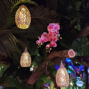 Подвесной солнечный светильник Solar Drop 21*13 см с теплыми белыми LED, светло-серый, IP44 Kaemingk фото 6