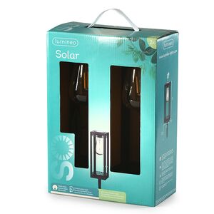 Садовые фонари на солнечной батарее Solar Ravenna 28*10 см, 2 шт, черные, IP44 Kaemingk фото 6