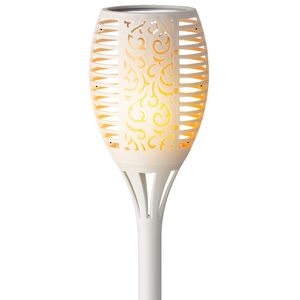 Садовый фонарь - факел Solar Flame на солнечной батарее 63*12 см с эффектом пламени, белый, IP44 Kaemingk фото 5