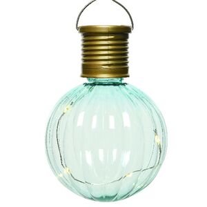 Подвесной светильник на солнечной батарее Solar Jar 11*8 см с теплыми белыми LED, светло-мятный, IP44 Kaemingk фото 5