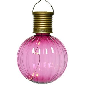 Подвесной светильник на солнечной батарее Solar Jar 11*8 см с теплыми белыми LED, розовый, IP44 Kaemingk фото 2