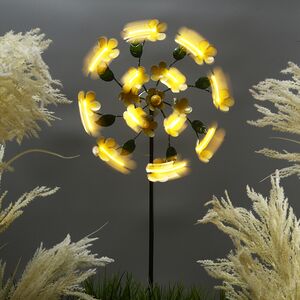 Садовый светильник на солнечной батарее Solar - Daisy Yellow 119 см, с вращением, IP44 Kaemingk фото 2