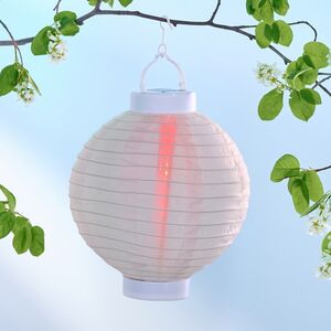 Китайский фонарик на солнечной батарее Верано 23*20 см, цветные RGB LED с эффектом живого пламени, IP44