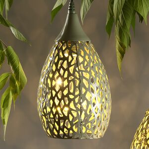 Подвесной солнечный светильник Solar Drop 21*13 см с теплыми белыми LED, зелёный, IP44 Kaemingk фото 3