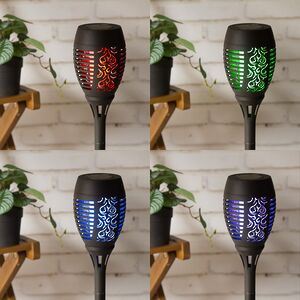 Садовый фонарь на солнечной батарее Solar Samoa 49*10 см, RGB LED с эффектом живого пламени, IP44 Kaemingk фото 2