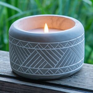 Светодиодная свеча Ethnic 15*11 см в бетонном подсвечнике, на батарейках, IP44