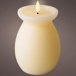 Светодиодная свеча с имитацией пламени Pieta: Bandini Crema 16 см на батарейках