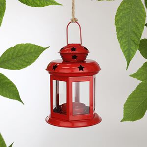 Подсвечник Волшебный Фонарик 14 см красный Koopman фото 2