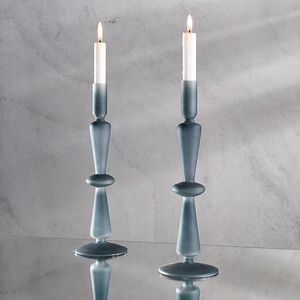 Стеклянный подсвечник Del Vetro - Merano 30*10 см серо-синий Koopman фото 2
