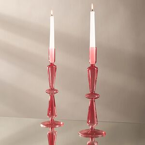 Стеклянный подсвечник Del Vetro - Belluno 30*10 см розовый Koopman фото 2