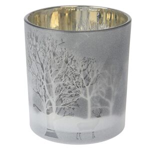 Стеклянный подсвечник Foresta di Gelo 8 см, серый