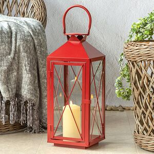Металлический подсвечник фонарь Blumberg 47 см красный Koopman фото 1
