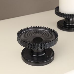 Стеклянный подсвечник Flosso 10 см черный Koopman фото 2