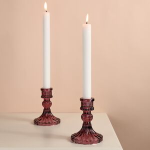 Стеклянный подсвечник Callisto 10 см темно-розовый Koopman фото 2