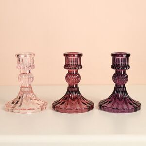 Стеклянный подсвечник Callisto 10 см сливовый Koopman фото 3
