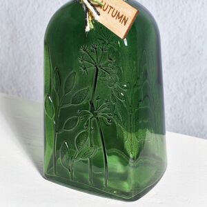 Стеклянная ваза-бутылка Веридиан Блум 19 см оливковая Koopman (Купман) фото 5