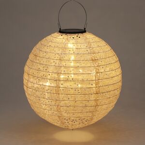 Китайский фонарик на солнечной батарее Solar Barton Stacy 30 см бежевый, IP44 Koopman фото 2