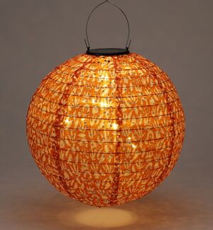 Китайский фонарик на солнечной батарее Solar Barton Stacy 30 см оранжевый, IP44 Koopman фото 2