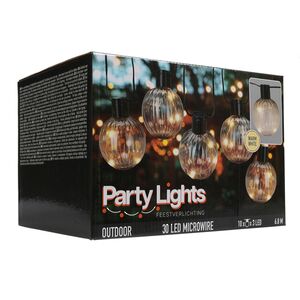 Гирлянда из лампочек Pereira 1.8 м, 10 ламп, теплые белые LED, черный ПВХ, IP44 Koopman фото 10