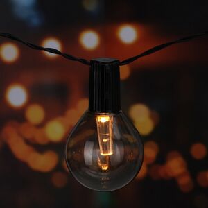 Гирлянда из лампочек Solar Luxton на солнечной батарее, 20 дымчатых ламп с теплым белым светом, 2 м, черный ПВХ, IP44 Koopman фото 2