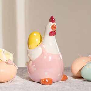 Пасхальная фигурка Курочка Розалинда 13 см розовая Koopman фото 2