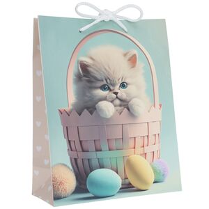 Подарочный пакет Котенок в корзинке 23 см Koopman фото 1