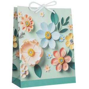 Подарочный пакет Spring Flowero 23 см бирюзовый Koopman фото 1