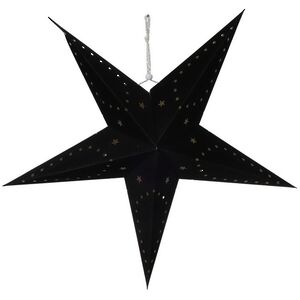 Бумажная звезда с подсветкой Black Velvet 60, теплых белых LED, на батарейках