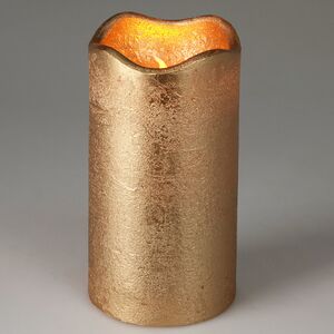 Светодиодная свеча Romanzo 13 см золотая, мерцающее пламя, на батарейках, таймер