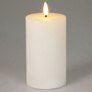 Светодиодная восковая свеча Rustic 12.5 см белая, мерцающее пламя, на батарейках, таймер