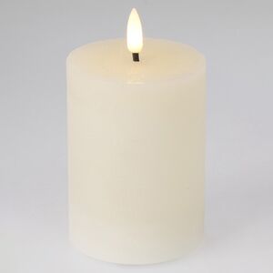 Светодиодная восковая свеча Rustic 10 см слоновая кость, мерцающее пламя, на батарейках, таймер