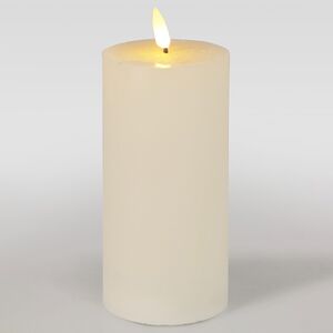 Светодиодная восковая свеча Rustic 15 см слоновая кость, мерцающее пламя, на батарейках, таймер