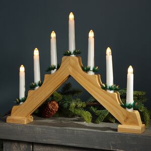 Светильник-горка Этери 40*31 см бежевая, 7 свечей с теплыми белыми LED Koopman фото 2