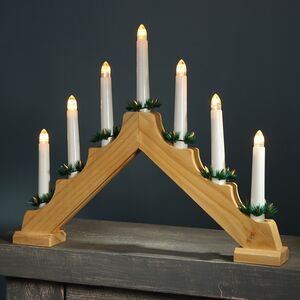 Светильник-горка Этери 40*31 см бежевая, 7 свечей с теплыми белыми LED