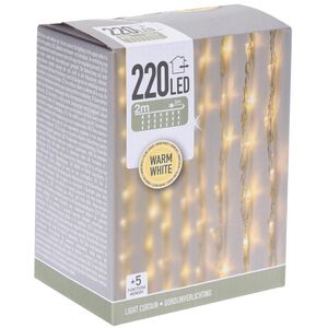 Светодиодный Водопад Koopman 2*1 м, 220 теплых белых LED ламп, прозрачный ПВХ, контроллер, IP44 Koopman фото 2